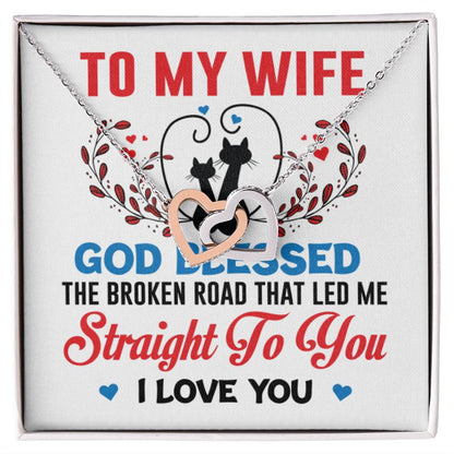 To My Wife Interlocking Hearts Necklace