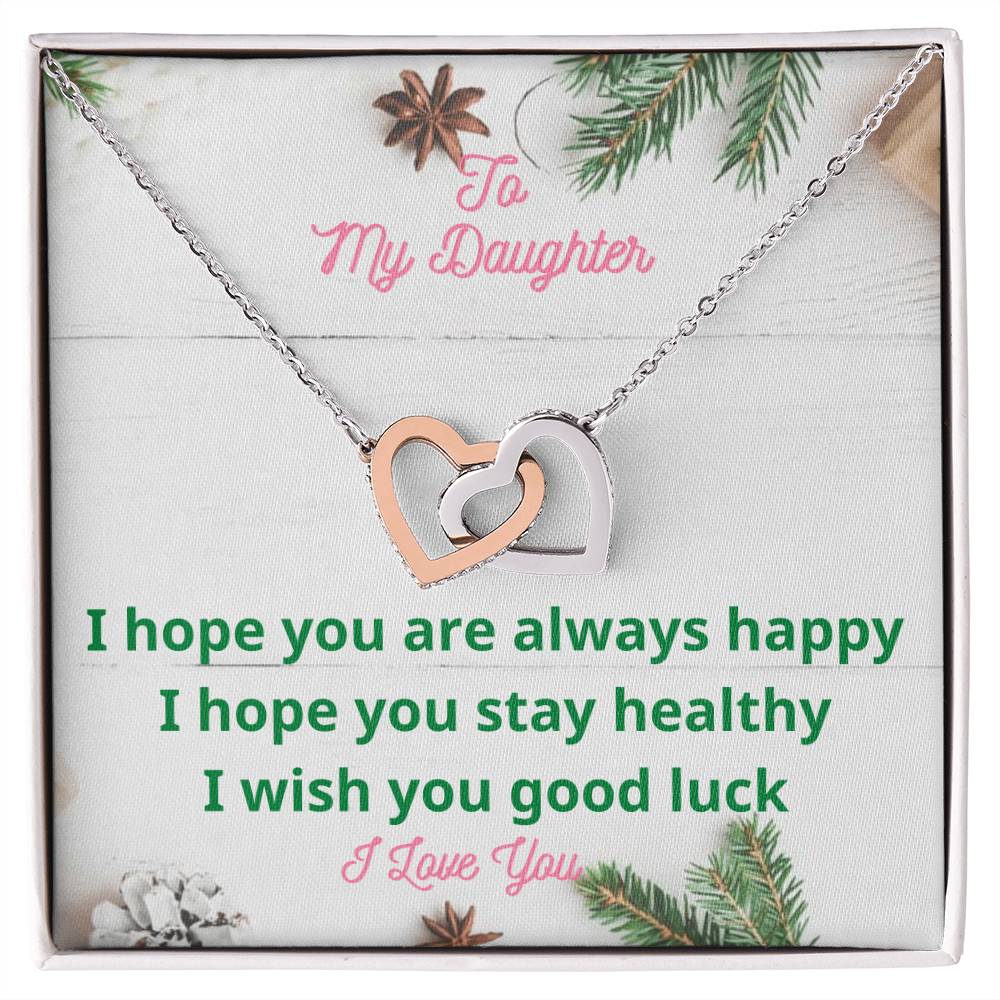 Gift For Daughter Daughter Necklace From Mom Or Dad To Daughter Daughter'S Birthday Daughter'S Graduation. Interlocking Hearts Necklace