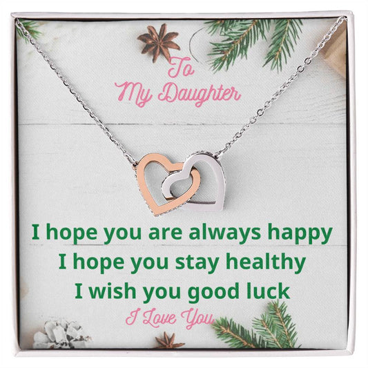 Gift For Daughter Daughter Necklace From Mom Or Dad To Daughter Daughter'S Birthday Daughter'S Graduation. Interlocking Hearts Necklace