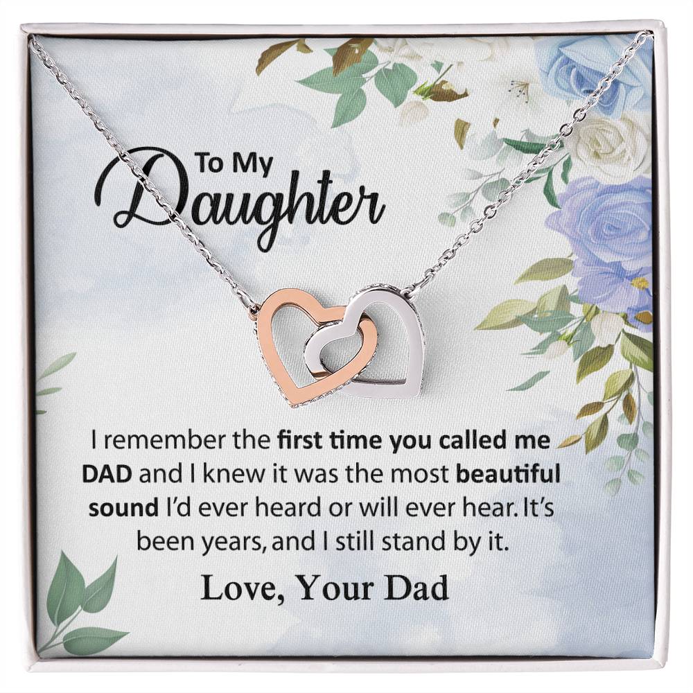 Gift For Daughter From Dad Daughter Gift From Dad To My Daughter Daughters Birthday Unique Grown Up Daughter Interlocking Hearts Necklace