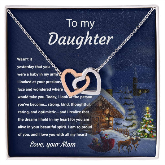 Tou My Daughter - Proud Of You - Necklace Interlocking Hearts Necklace