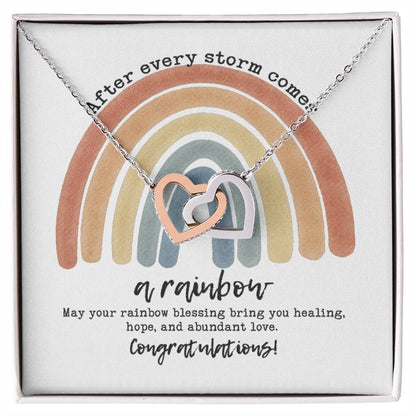 After Every Storm Comes A Rainbow Necklace Interlocking Hearts Necklace