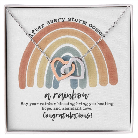 After Every Storm Comes A Rainbow Necklace Interlocking Hearts Necklace