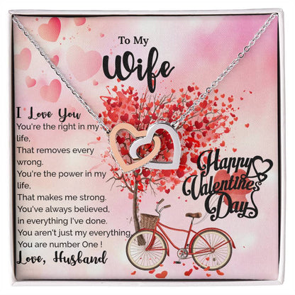 To My Wife - You Are Number One - Necklace Interlocking Hearts Necklace
