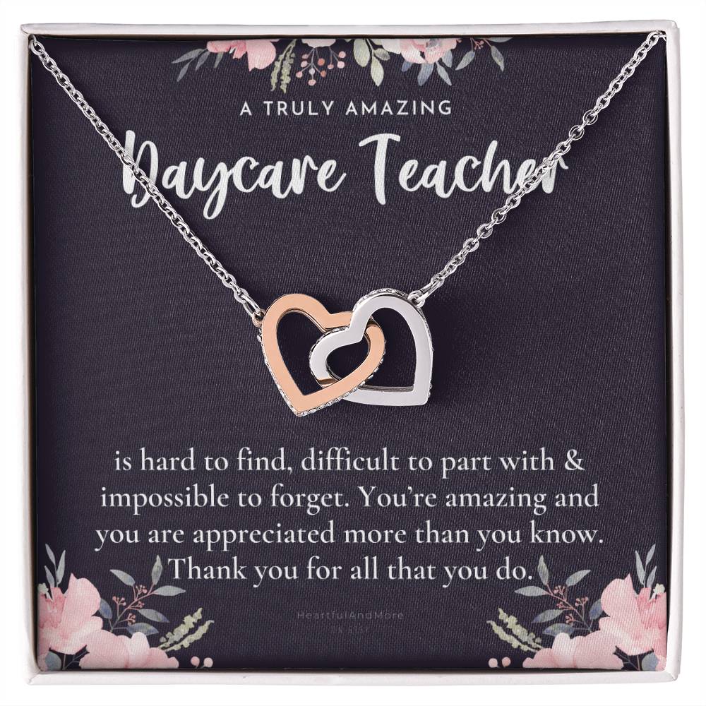 Daycare Teacher Gift For Daycare Provider Gifts Daycare Thank You Gifts Preschool Teacher Gift Thank You Gift Daycare Interlocking Hearts Necklace