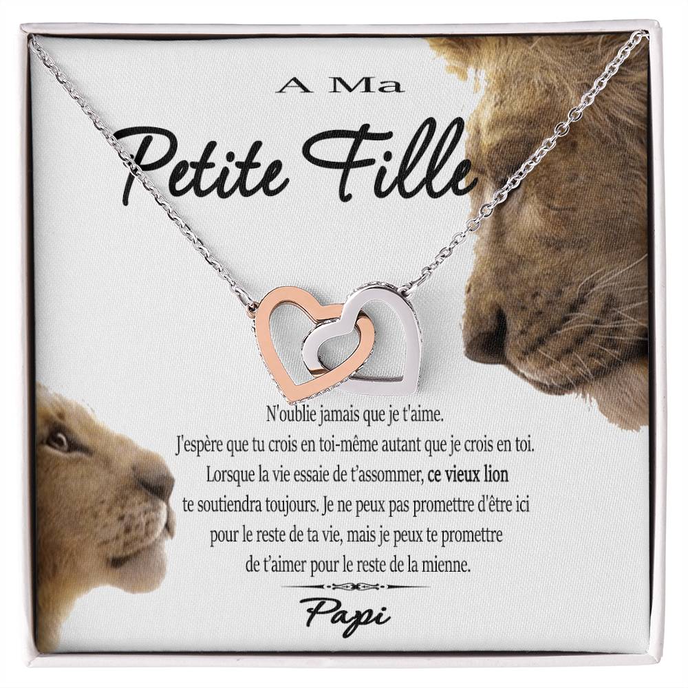 A Ma Petite Fille - Ce Vieux Lion Te Soutiendra Toujours - Achetez Aujourd'Hui Et Économisez 20% Interlocking Hearts Necklace