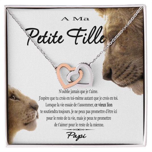 A Ma Petite Fille - Ce Vieux Lion Te Soutiendra Toujours - Achetez Aujourd'Hui Et Économisez 20% Interlocking Hearts Necklace