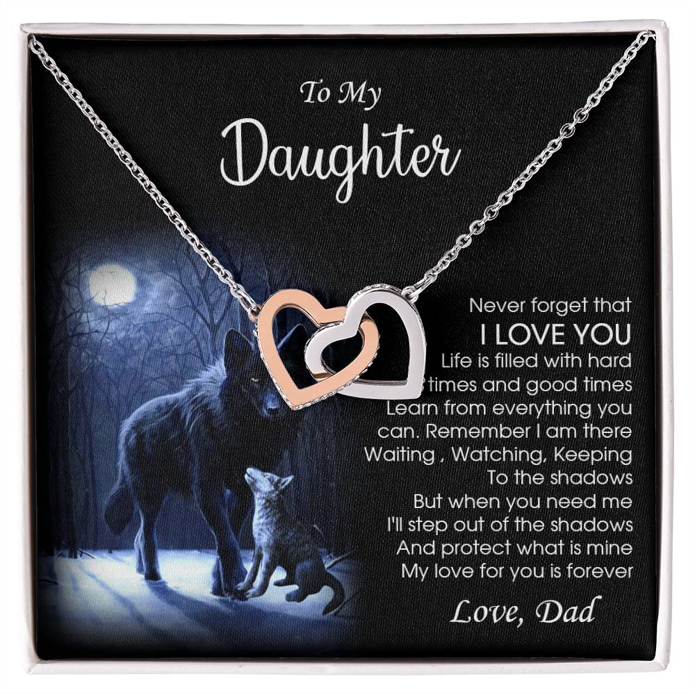 Dad To Daughter Necklace Daughter Gift Sentimental Gift For Daughter From Dad To My Daughter Jewelry Interlocking Hearts Necklace
