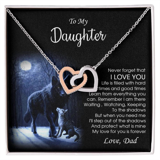 Dad To Daughter Necklace Daughter Gift Sentimental Gift For Daughter From Dad To My Daughter Jewelry Interlocking Hearts Necklace
