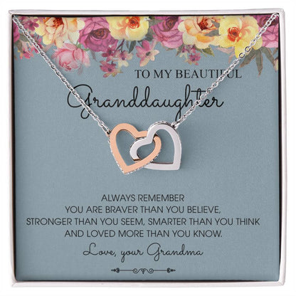 Always Remember - Best Gift For Granddaughter Interlocking Hearts Necklace