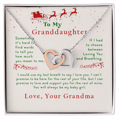 Collection Granddaughter - Christmas - Gift From Grandma Interlocking Hearts Necklace