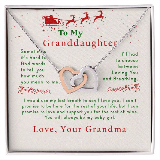 Collection Granddaughter - Christmas - Gift From Grandma Interlocking Hearts Necklace