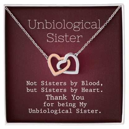 Unbiological Sister - United Heart Necklace Interlocking Hearts Necklace