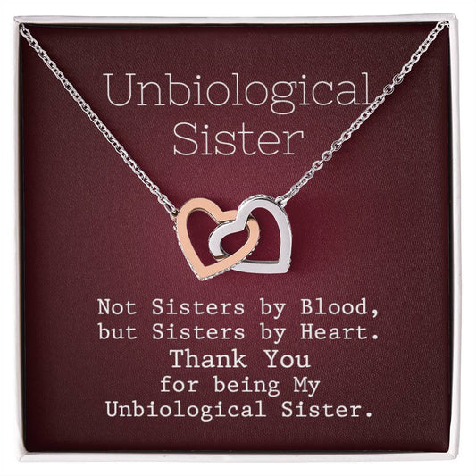 Unbiological Sister - United Heart Necklace Interlocking Hearts Necklace