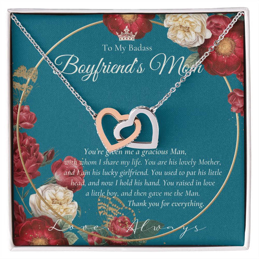 Gift For Boyfriend'S Mom Boyfriend'S Mom Necklace To My Boyfriend’S Mom Gift Mother’S Day Gift For Boyfriend'S Mom Interlocking Hearts Necklace