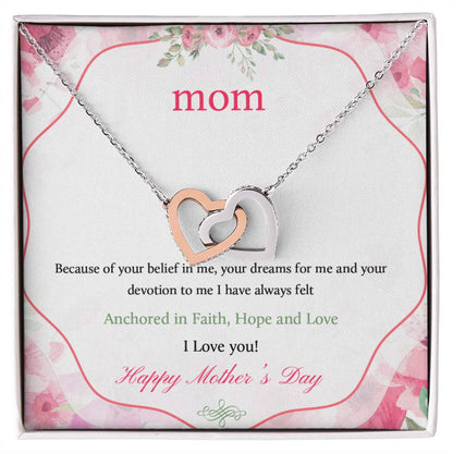Gift For Mom - Hope And Love - Alluring Beauty Necklace Interlocking Hearts Necklace