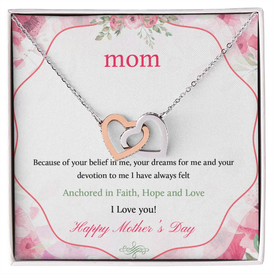 Gift For Mom - Hope And Love - Alluring Beauty Necklace Interlocking Hearts Necklace