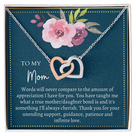 Gift For Mom Interlocking Hearts Necklace