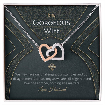 Unique & Romantic Husband To Wife Gift Necklace Interlocking Hearts Necklace