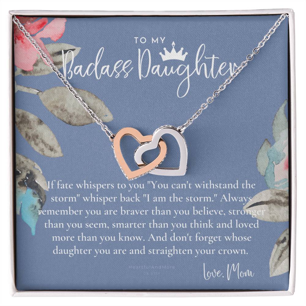 Daughter Gift From Mom Heart Necklace Daughter Gift Interlocking Necklace To Daughter Daughter Graduation Birthday Gift Necklace Interlocking Hearts Necklace