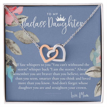 Daughter Gift From Mom Heart Necklace Daughter Gift Interlocking Necklace To Daughter Daughter Graduation Birthday Gift Necklace Interlocking Hearts Necklace