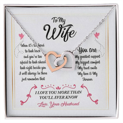 To My Wife Necklace From Husband Interlocking Hearts Necklace