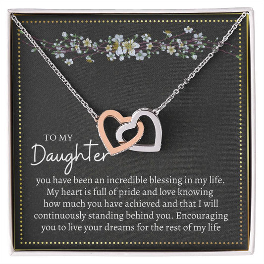 Gift For Daughter Interlocking Hearts Necklace