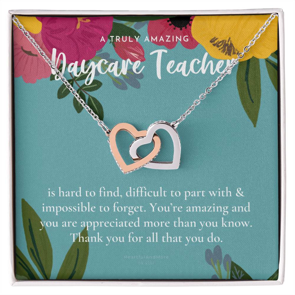 Daycare Teacher Gift For Daycare Provider Gifts Daycare Thank You Gifts Preschool Teacher Gift Thank You Gift Daycare Interlocking Hearts Necklace
