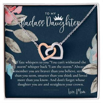 Daughter Gift From Mom Heart Necklace Daughter Gift Interlocking Necklace To Daughter Daughter Graduation Birthday Gift Necklace Interlocking Hearts Necklace