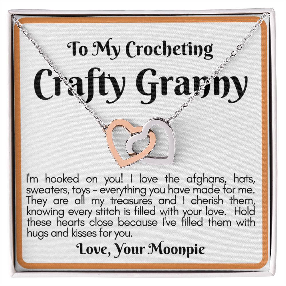 Crocheting Granny Linked Hearts Gift From The Moonpie Interlocking Hearts Necklace