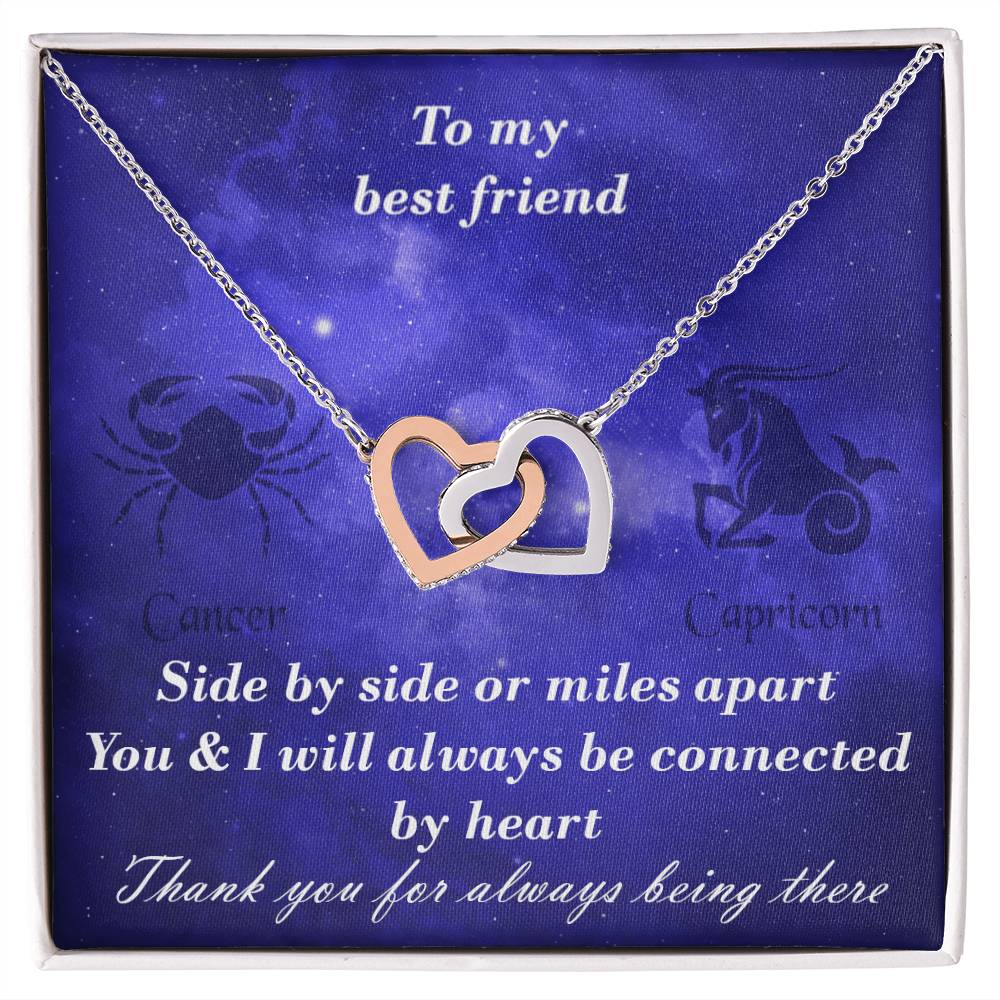 Cancer To Capricorn Best Friend Interlocked Hearts Necklace Interlocking Hearts Necklace
