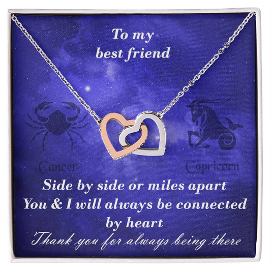 Cancer To Capricorn Best Friend Interlocked Hearts Necklace Interlocking Hearts Necklace