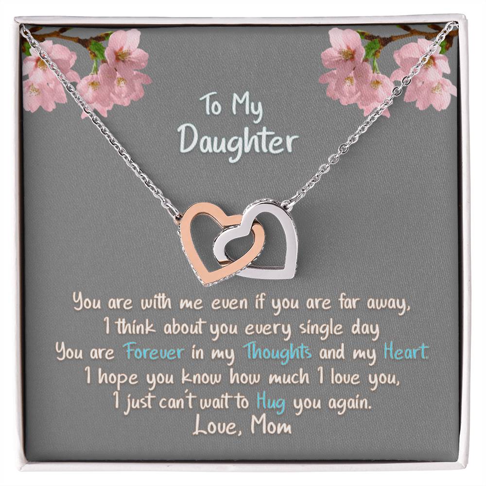 Daughter Hug You Again - Hearts Necklace Interlocking Hearts Necklace