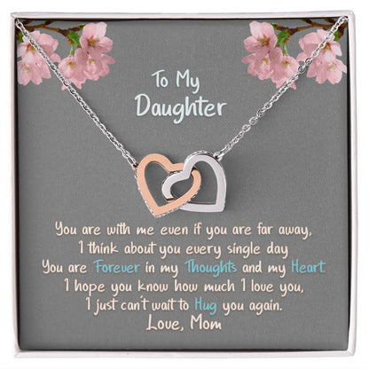 Daughter Hug You Again - Hearts Necklace Interlocking Hearts Necklace