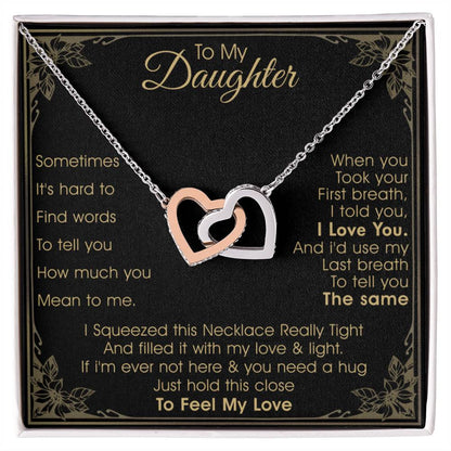 A Gift For Daughter Interlocking Hearts Necklace - Feel My Love
