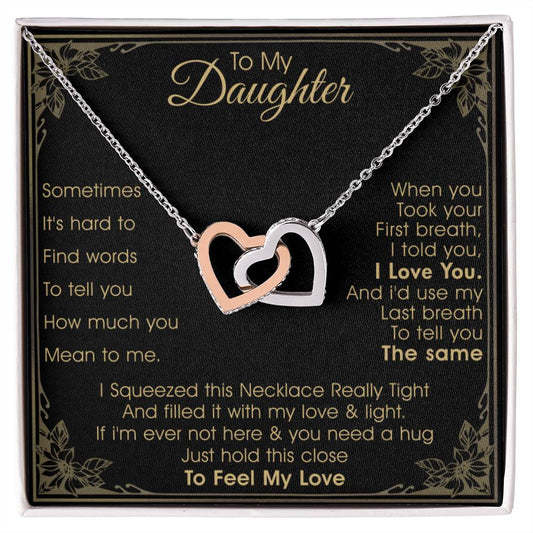 A Gift For Daughter Interlocking Hearts Necklace - Feel My Love