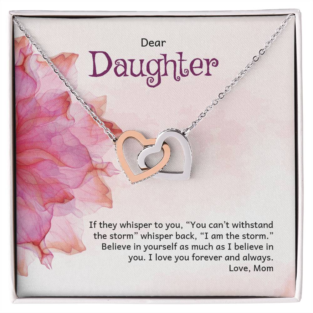 Two Hearts Interlocking Necklace For Daughter Interlocking Hearts Necklace