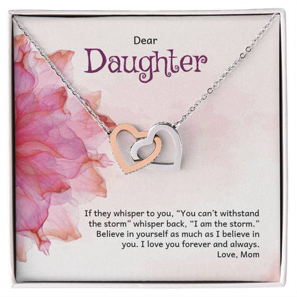 Two Hearts Interlocking Necklace For Daughter Interlocking Hearts Necklace