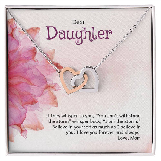 Two Hearts Interlocking Necklace For Daughter Interlocking Hearts Necklace