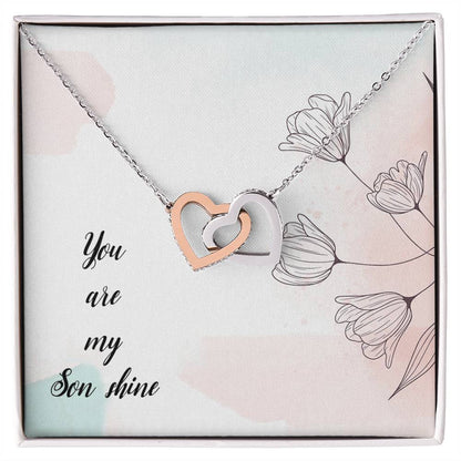 You Are My Son Shine - Interlocking Heart Necklace Interlocking Hearts Necklace