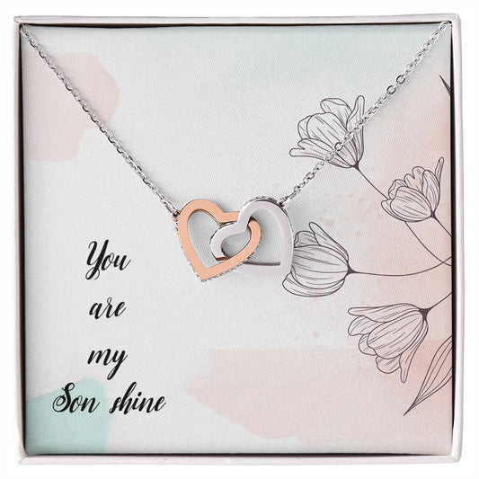 You Are My Son Shine - Interlocking Heart Necklace Interlocking Hearts Necklace