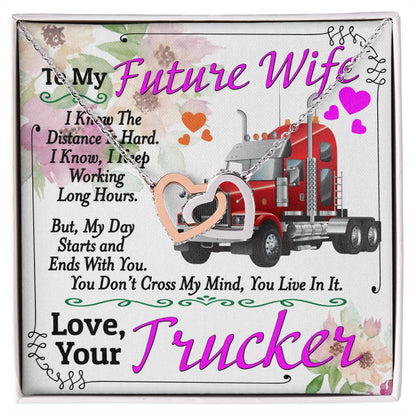 Trucker'S Future Wife - Interlocking Heart Necklace Interlocking Hearts Necklace