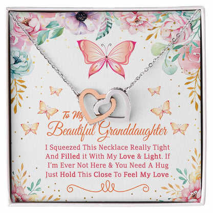 Feel My Love - Best Gift For Granddaughter Interlocking Hearts Necklace
