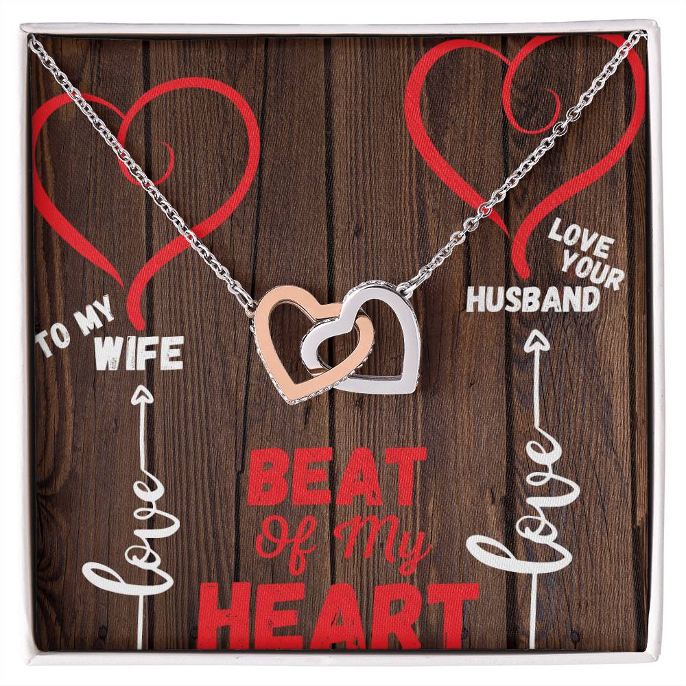 Beat Of My Heart Interlocking Hearts For My Wife Interlocking Hearts Necklace