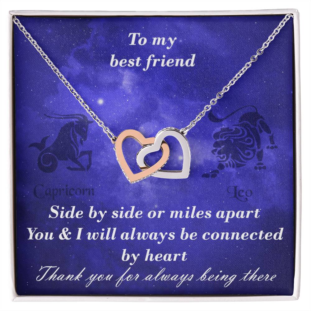 Capricorn To Leo Best Friend Interlocked Hearts Necklace Interlocking Hearts Necklace