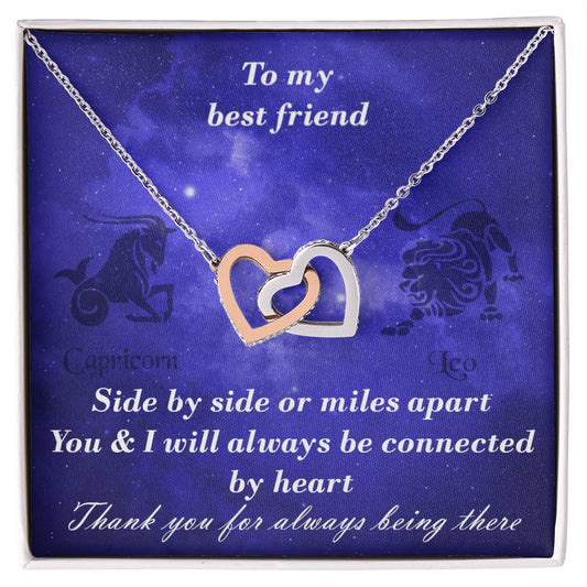 Capricorn To Leo Best Friend Interlocked Hearts Necklace Interlocking Hearts Necklace