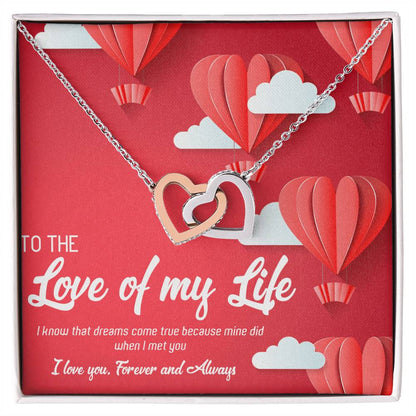 To The Love Of My Life To The Love Of My Life Necklace To My Wife Necklace Girlfriend Necklace Personalized Girlfriend Necklace Gift Interlocking Hearts Necklace