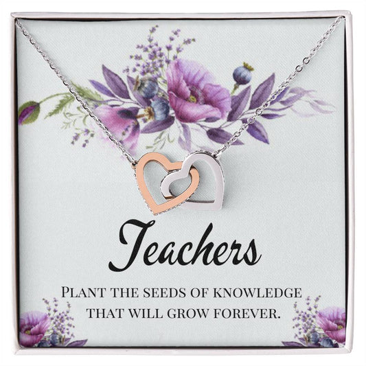 Best Gifts Forteachers From Students Interlocking Hearts Necklace