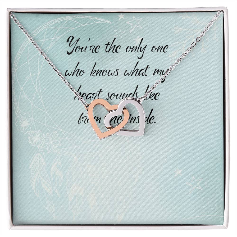 You Are The Only One Who Knows What My Heart Sounds Like From Inside - Interlocking Heart Necklace Interlocking Hearts Necklace