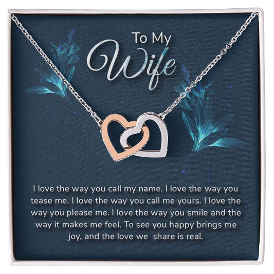 To My Wife - Necklace Interlocking Hearts Necklace